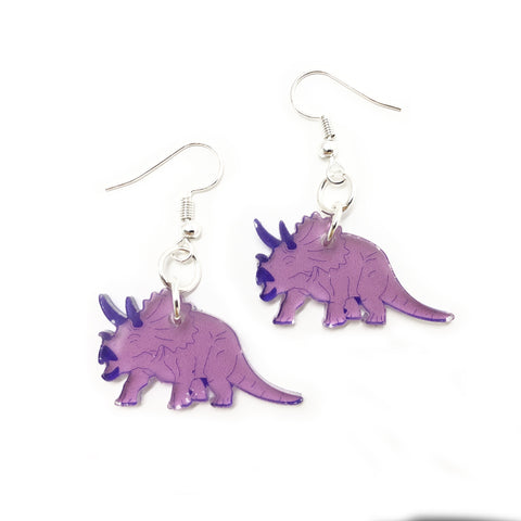 Triceratops Acrylic Earrings