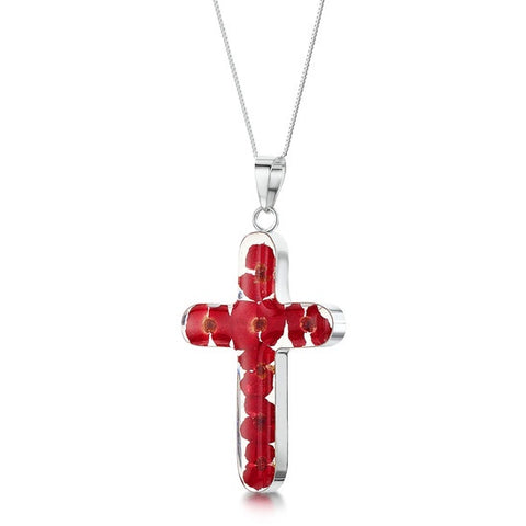 Necklace: Shrieking Violet, Poppy Large Cross