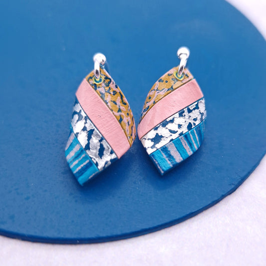 Earring:Circle & Dash, Handkerchief, Pink