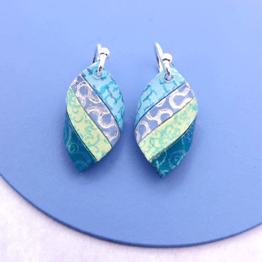 Earring:Circle & Dash, Handkerchief, Turquoise