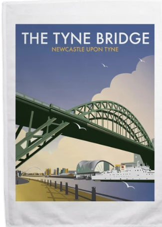 Tyne Bridge by Dave Thompson Tea Towel