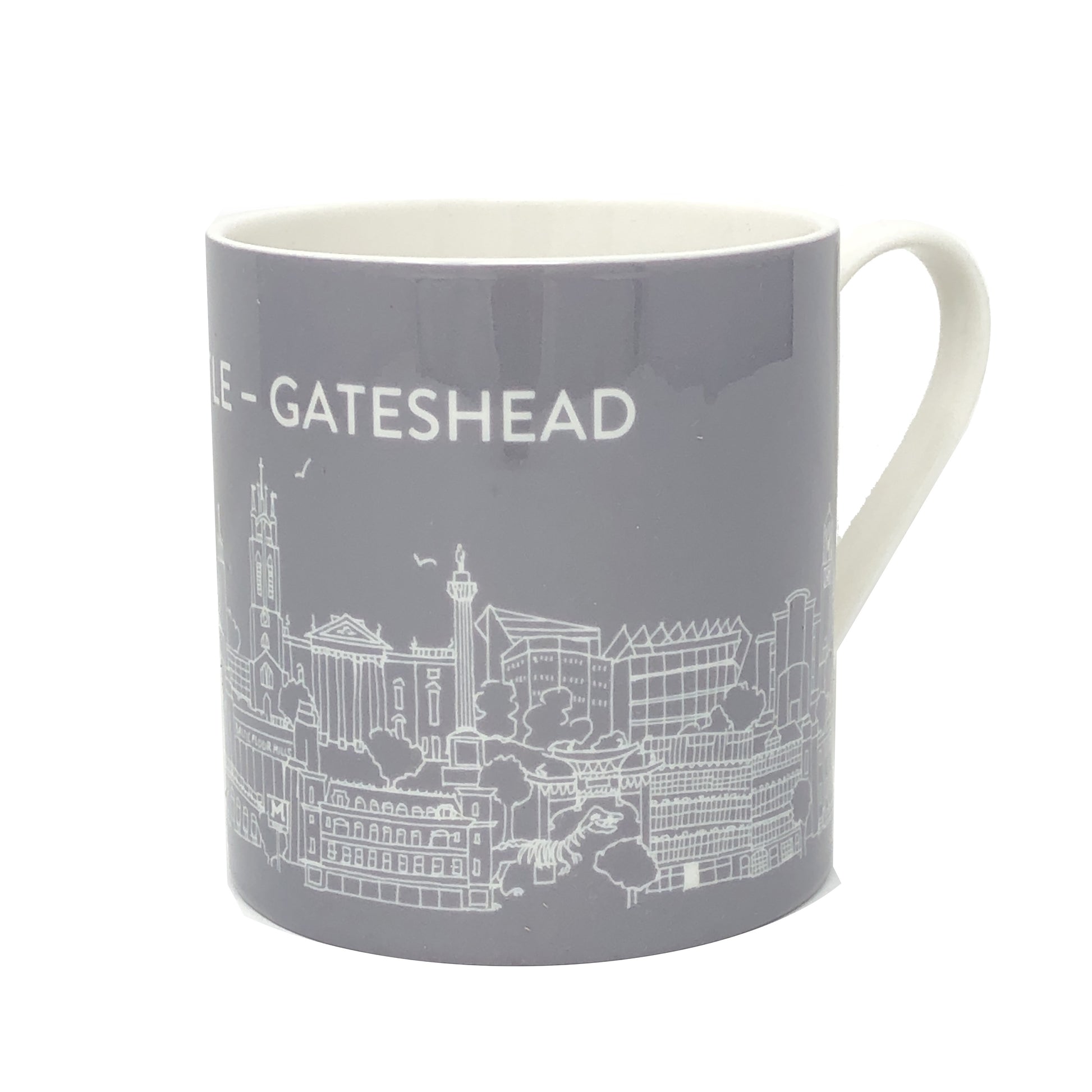 Mug: Bone China, NewcastleGateshead, Grey