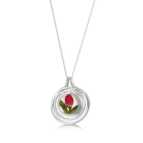 Shrieking Violet Rose Spiral Necklace