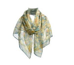 Scarf: Chiffon Silk, Morris and Co, Embroidery