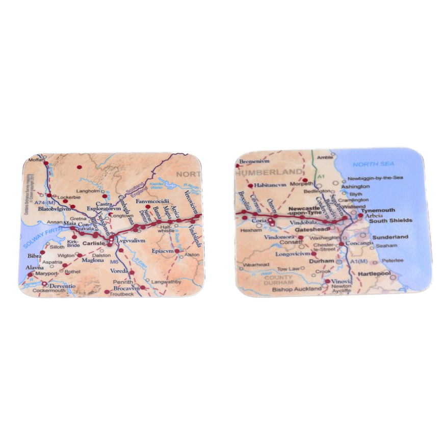 Hadrian's Wall Map Pack of Two Coasters