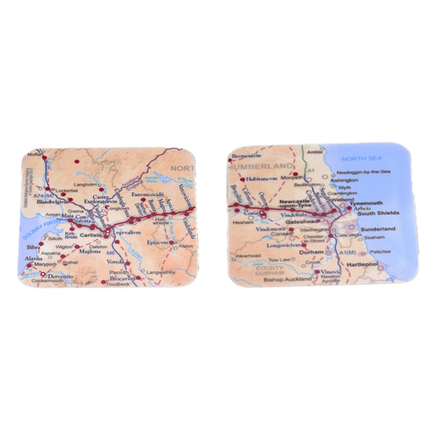 Hadrian's Wall Map Pack of Two Coasters