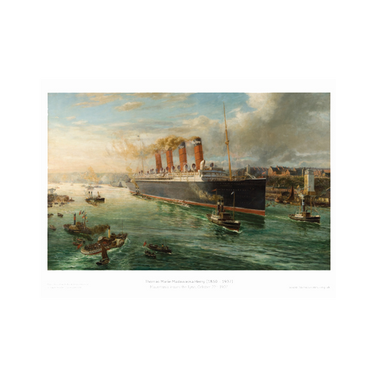 Mauretania Leaves the Tyne Print