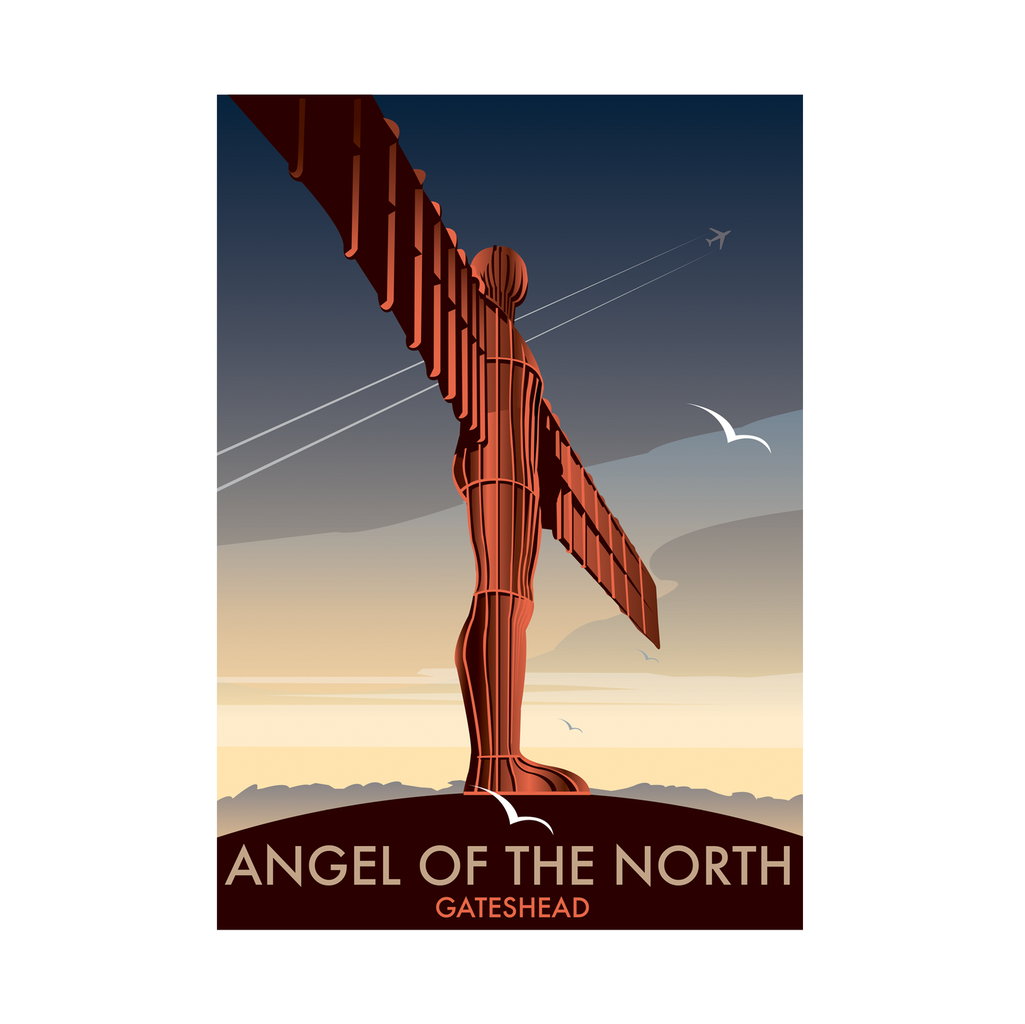 Angel of the North by Dave Thompson Tea Towel