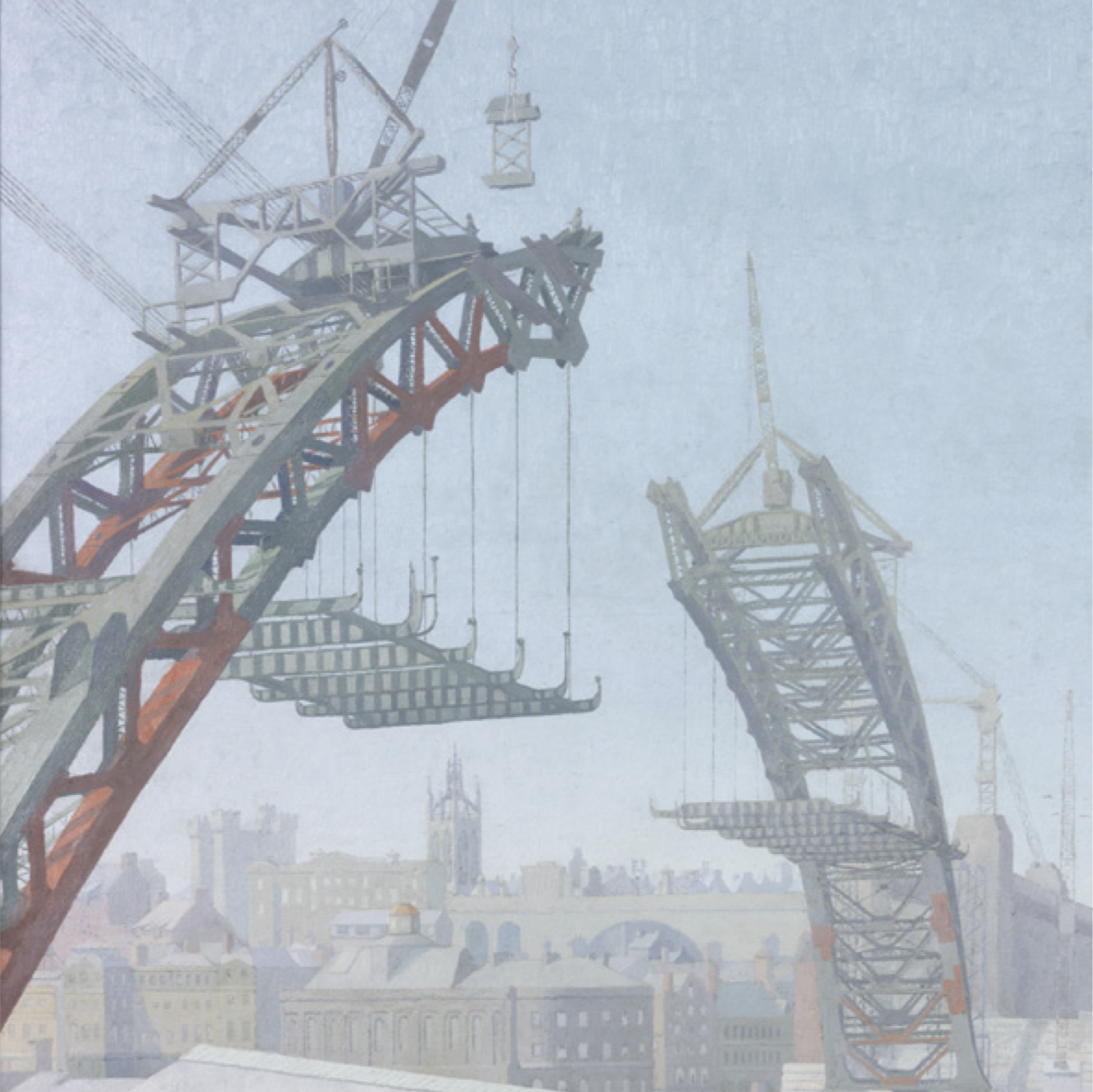 The Building of the Tyne Bridge Greetings Card