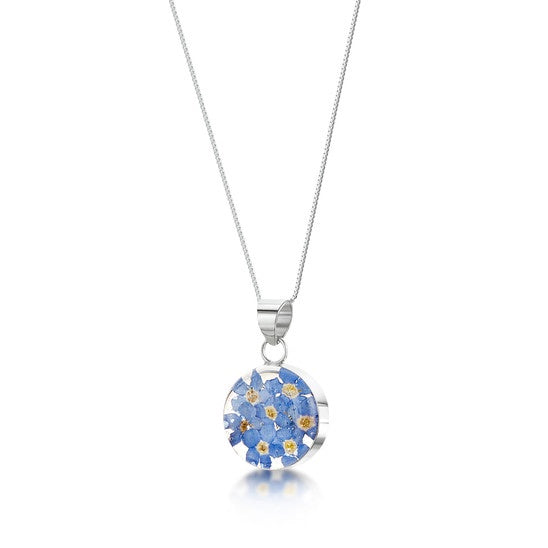 Shrieking Violet Forget-me-not Medium Round Necklace