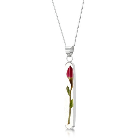 Shrieking Violet Long Stem Rose Necklace