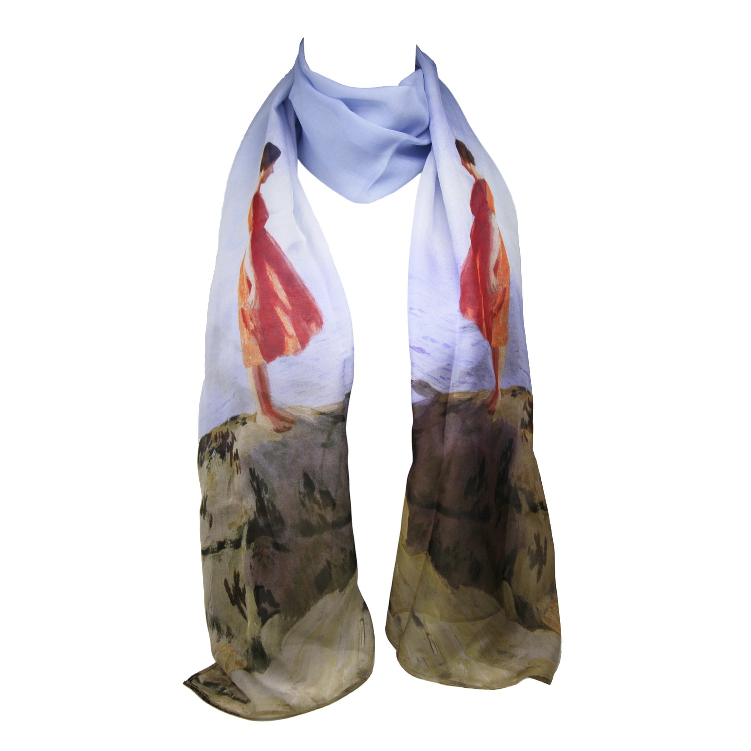 Scarf: Chiffon Silk, A Dark Pool by Laura Knight